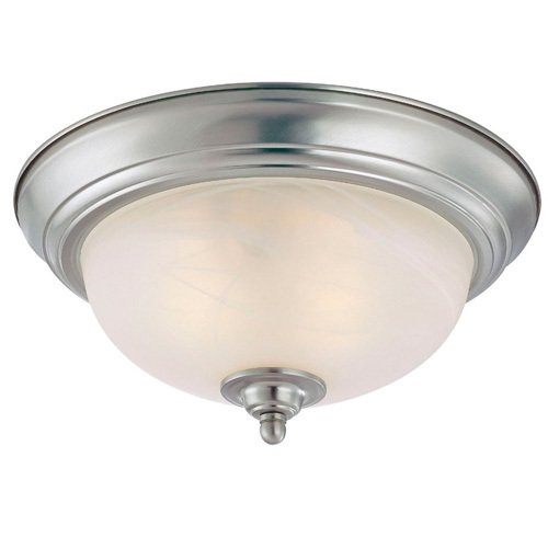 Craftmade 11" Flush Mount Light in Satin Nickel with Painted Glass