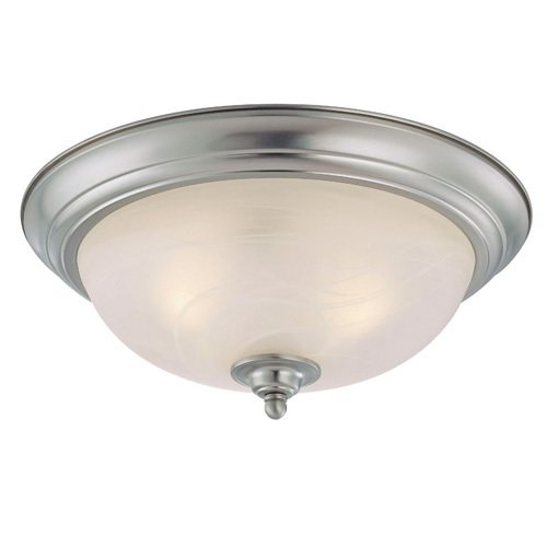 Craftmade 15" Flush Mount Light in Satin Nickel with Painted Glass