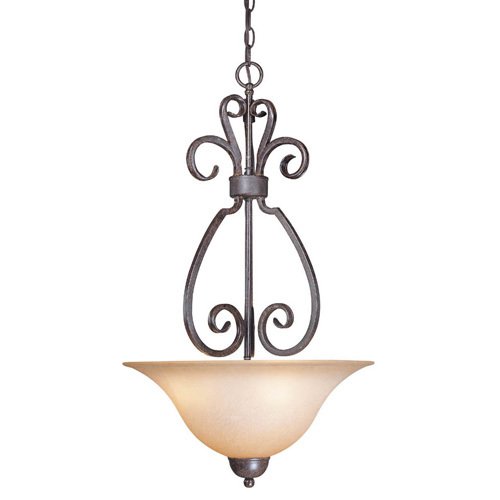Craftmade 18" Pendant Light in Forged Metal with Painted Glass