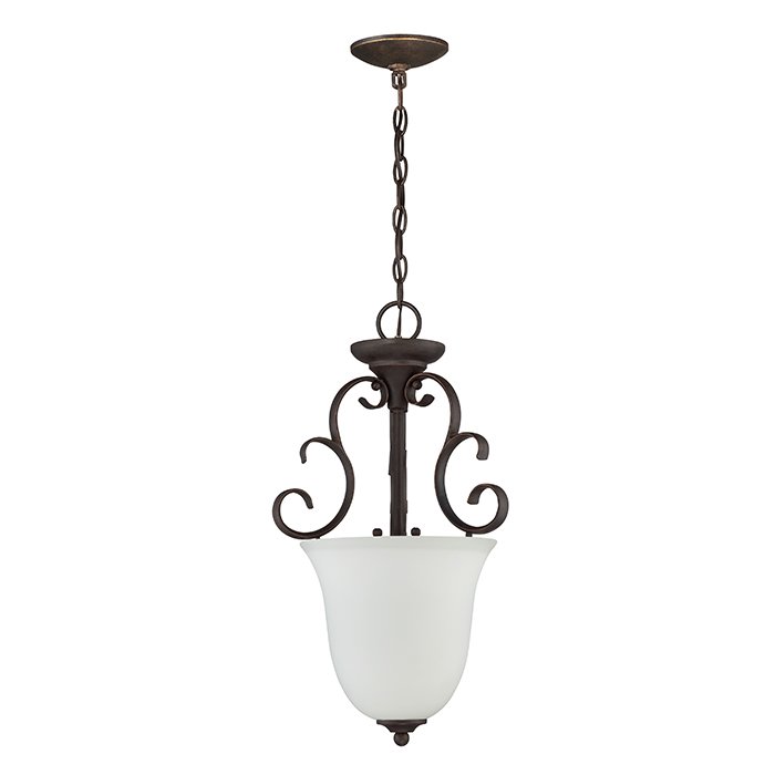 Craftmade 3 Light Foyer in Metropolitan Bronze with White Frosted Glass