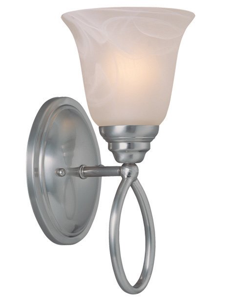 Craftmade 1 Light Wall Sconce in Satin Nickel with White Frosted Glass