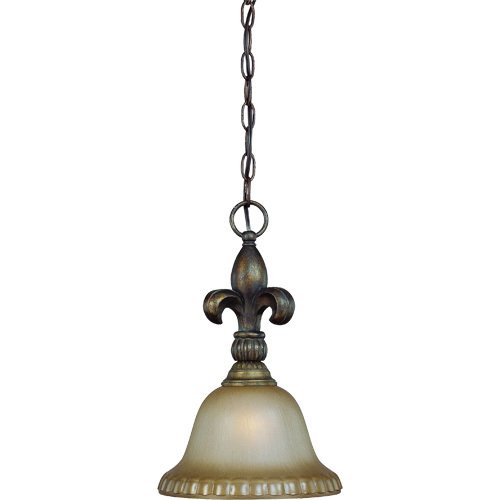 Craftmade 9 1/2" Pendant Light in Burleson Bronze with Clear Etched Glass