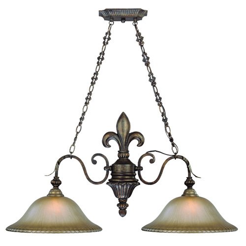 Craftmade 39" Island Pendant Light in Burleson Bronze with Clear Etched Glass