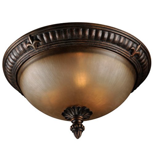 Craftmade 15 1/2" Flush Mount Light in Burleson Bronze with Clear Etched Glass