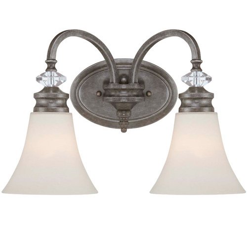 Craftmade Double Bath Light in Mocha Bronze with Creamy Etched Glass