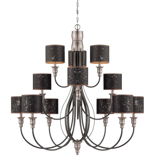 Craftmade 46" Chandelier in Brushed Nickel with Painting Glass
