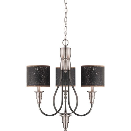 Craftmade 24" Foyer Pendant Light in Brushed Nickel with Painting Glass