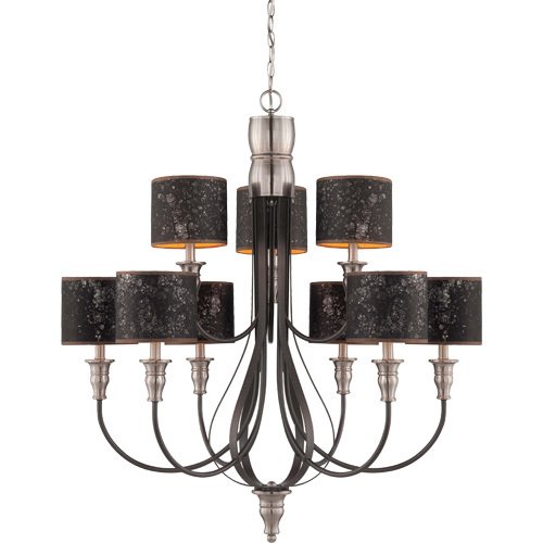 Craftmade 36 3/4" Chandelier in Brushed Nickel with Painting Glass