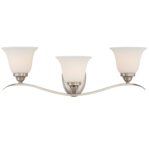 Craftmade Triple Bath Light in Brushed Nickel with Frost White Glass