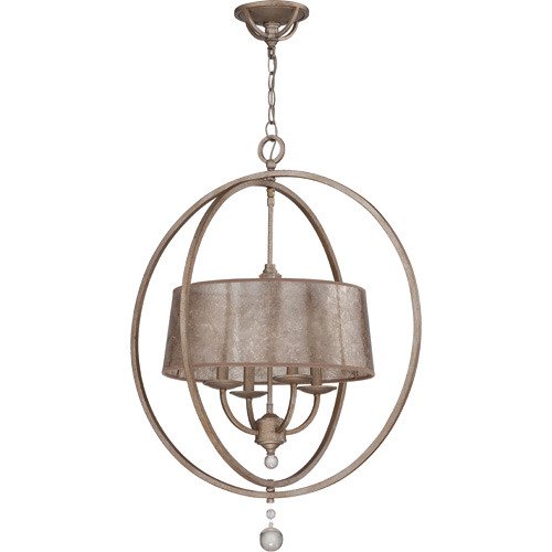 Craftmade 4 Light Chandelier in Athenian Obol and Mica Shade