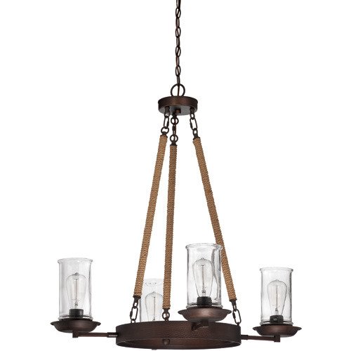 Craftmade Quadruple Light Vanity in Aged Bronze and Frosted White Glass