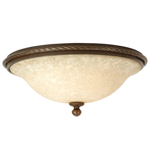 Craftmade 16" Flush Mount Light in Aged Bronze with Antique Scavo Glass