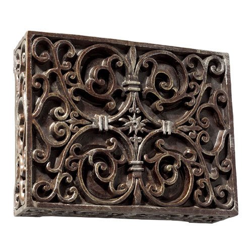 Craftmade Elaborately Carved Scroll Work Design on Cabinet Door Chime With Button in Hand Painted Renaissance Crackle