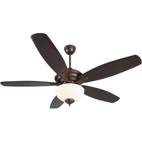 Craftmade 52" Ceiling Fan in Oiled Bronze Gilded with Custom Blades and Optional Light Kit