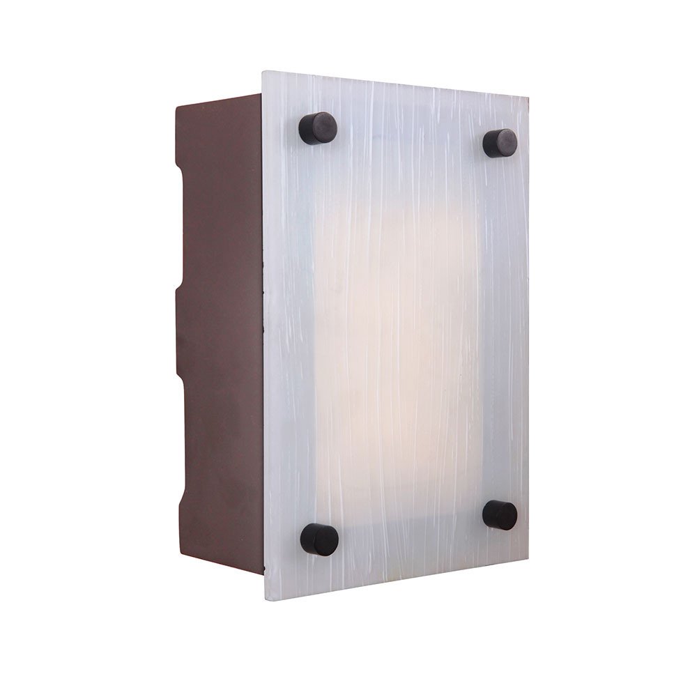 Craftmade LED Industrial Rectangular Frost Striated Glass Door Chime in Aged Iron