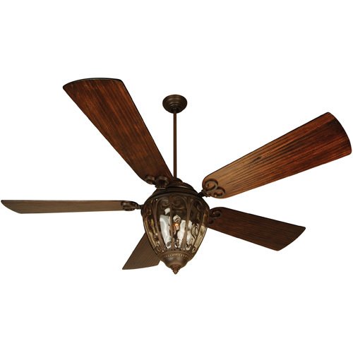 Craftmade 70" Ceiling Fan in Aged Bronze with Premier Blades in Hand Scraped Walnut and Integrated Light Kit