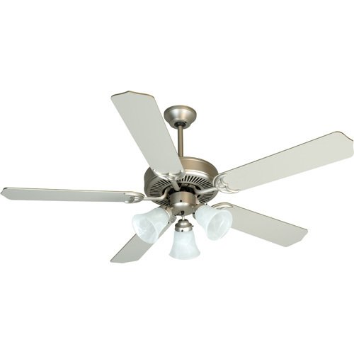 Craftmade 52" CD Ceiling Fan with Contractor Blades in Brushed Nickel and Light Kit