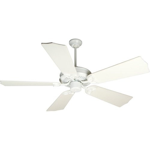 Craftmade 56" Ceiling Fan in White with Custom Carved Blades in Traditional Distressed White