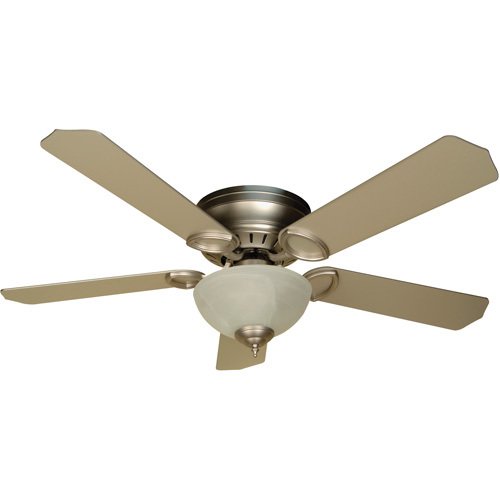 Craftmade 52" Ceiling Fan with Standard Blades in Brushed Nickel and Budget Alabaster Light Kit