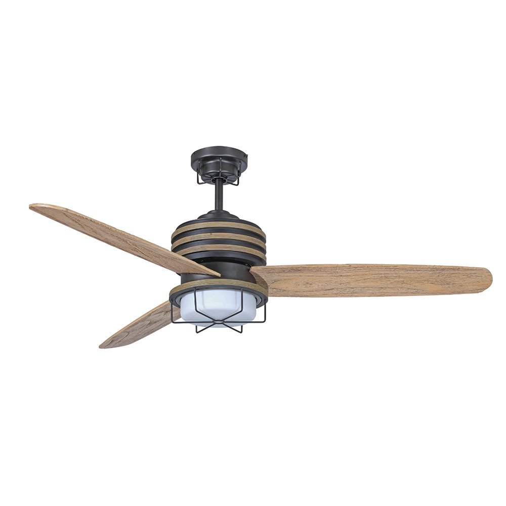 Craftmade 54" Ceiling Fan with Integrated Light Kit in Espresso with Distressed Oak Blades