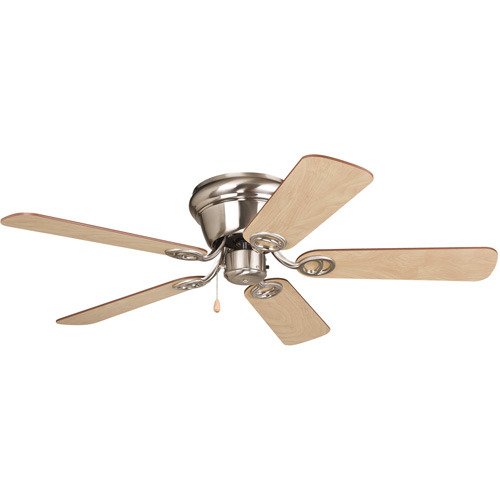Craftmade 42" Hugger Ceiling Fan in Brushed Nickel with Ash/Walnut Blades