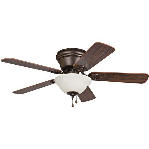 Craftmade 42" Hugger Ceiling Fan with Bowl in Oil Rubbed Bronze with Classic Walnut Blades