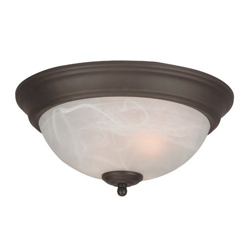 Craftmade 11" Arch Pan Flush Mount Light in Oiled Bronze with Alabaster Swirl Glass