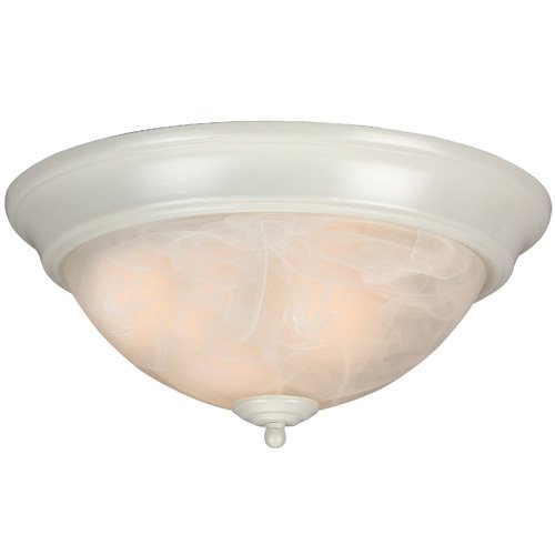 Craftmade 11" Arch Pan Flush Mount Light in White with Alabaster Swirl Glass