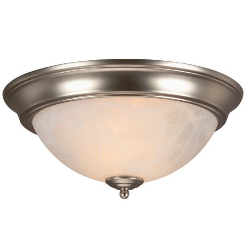 Craftmade 13" Energy Star Arch Pan Flush Mount Light in Brushed Nickel with Alabaster Swirl Glass