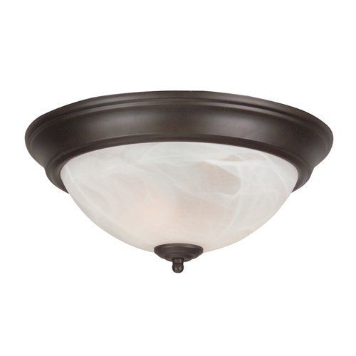 Craftmade 13" Arch Pan Flush Mount Light in Oiled Bronze with Alabaster Swirl Glass