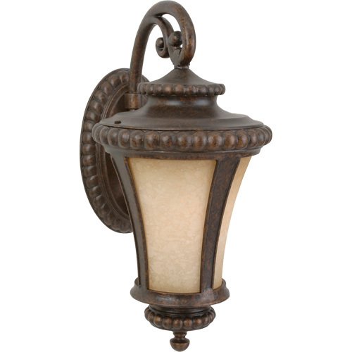 Craftmade 11" Exterior Wall Light in Peruvian Bronze with Antique Scavo Glass