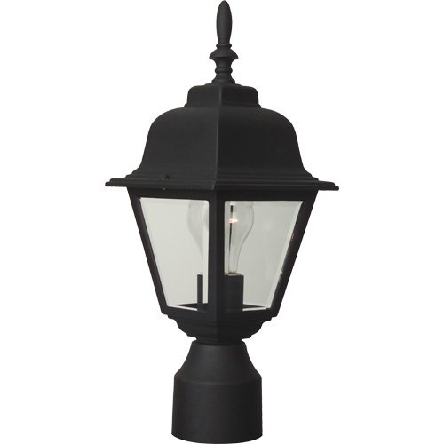 Craftmade 6" Exterior Post Light in Matte Black with Clear Beveled Glass
