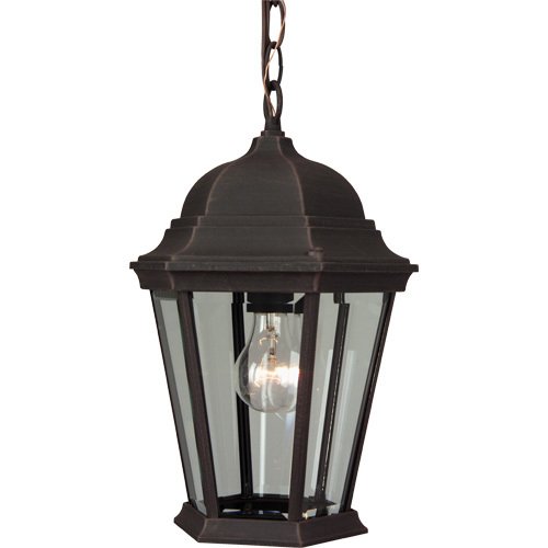 Craftmade 9 1/2" Hanging Exterior Light in Rust with Clear Beveled Glass