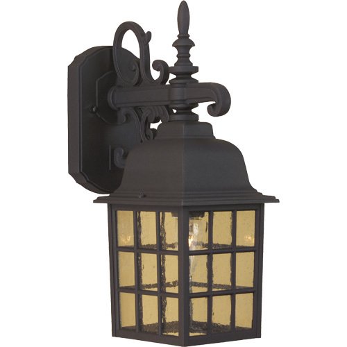 Craftmade 6" Exterior Wall Light in Matte Black with Seeded Glass
