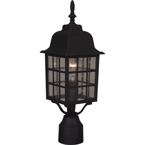 Craftmade 6" Exterior Post Light in Matte Black with Seeded Glass