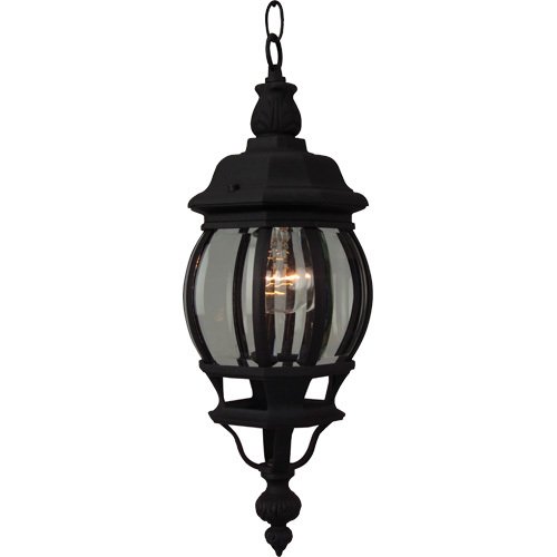 Craftmade 6 1/2" Hanging Exterior Light in Matte Black with Clear Beveled Glass