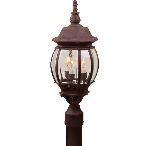 Craftmade 8" Exterior Post Light in Rust with Clear Beveled Glass
