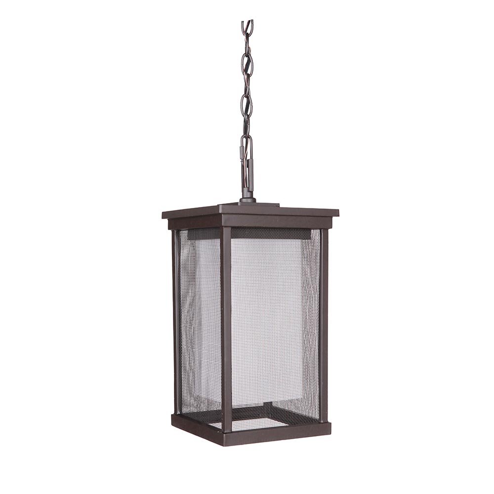 Craftmade 1 Light Pendant in Oiled Bronze with White Frosted Glass