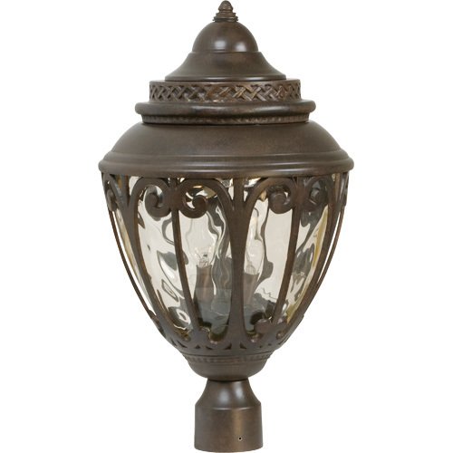 Craftmade 12" Exterior Post Light in Aged Bronze with Champagne Hammered Glass