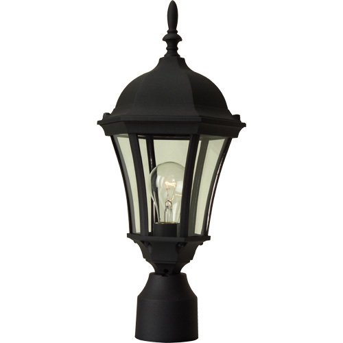 Craftmade 8" Exterior Post Light in Matte Black with Clear Glass