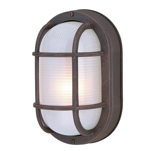 Craftmade 5" Flush Mount Exterior Light in Rust with Frosted Halophane Glass