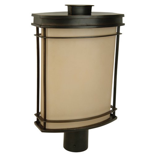 Craftmade 11" Exterior Post Light in Oiled Bronze with Champagne Frost Glass