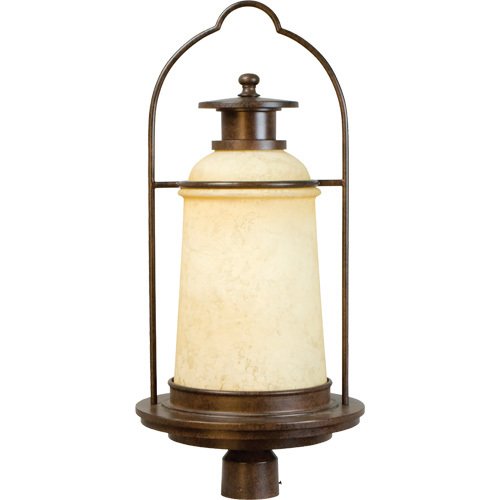 Craftmade 12 3/4" Exterior Post Light in Aged Bronze with Antique Scavo Glass