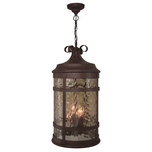 Craftmade 11 7/8" Hanging Exterior Light in Rustic Iron with Hammered Champagne Glass