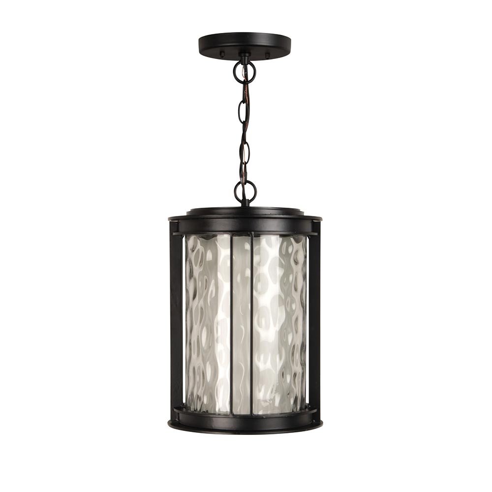 Craftmade LED Exterior Small 1 Light Pendant in Oiled Bronze with Clear Water (Outer)/Frosted (Inner) Glass