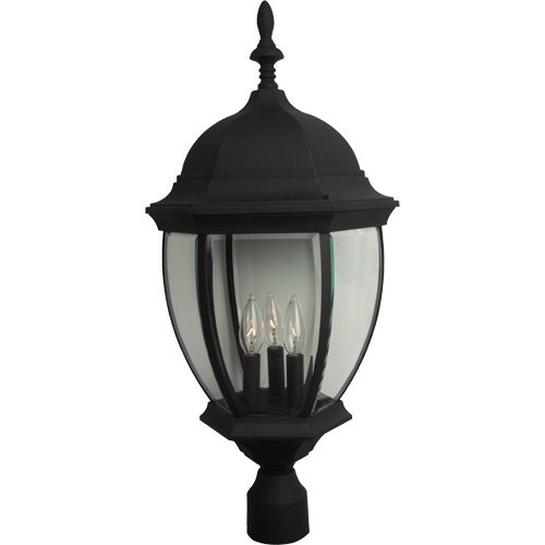 Craftmade 12 7/8" Exterior Post Light in Matte Black with Clear Beveled Glass