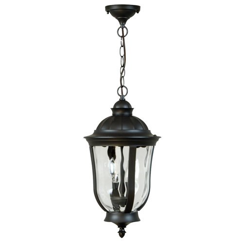 Craftmade 9 1/2" Hanging Exterior Light in Oiled Bronze with Hammered Clear Glass