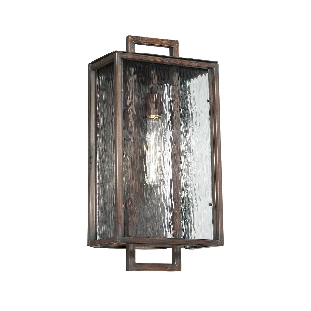 Craftmade Cubic 1 Light Large Wall Mount in Aged Bronze Brushed with Clear Water Glass