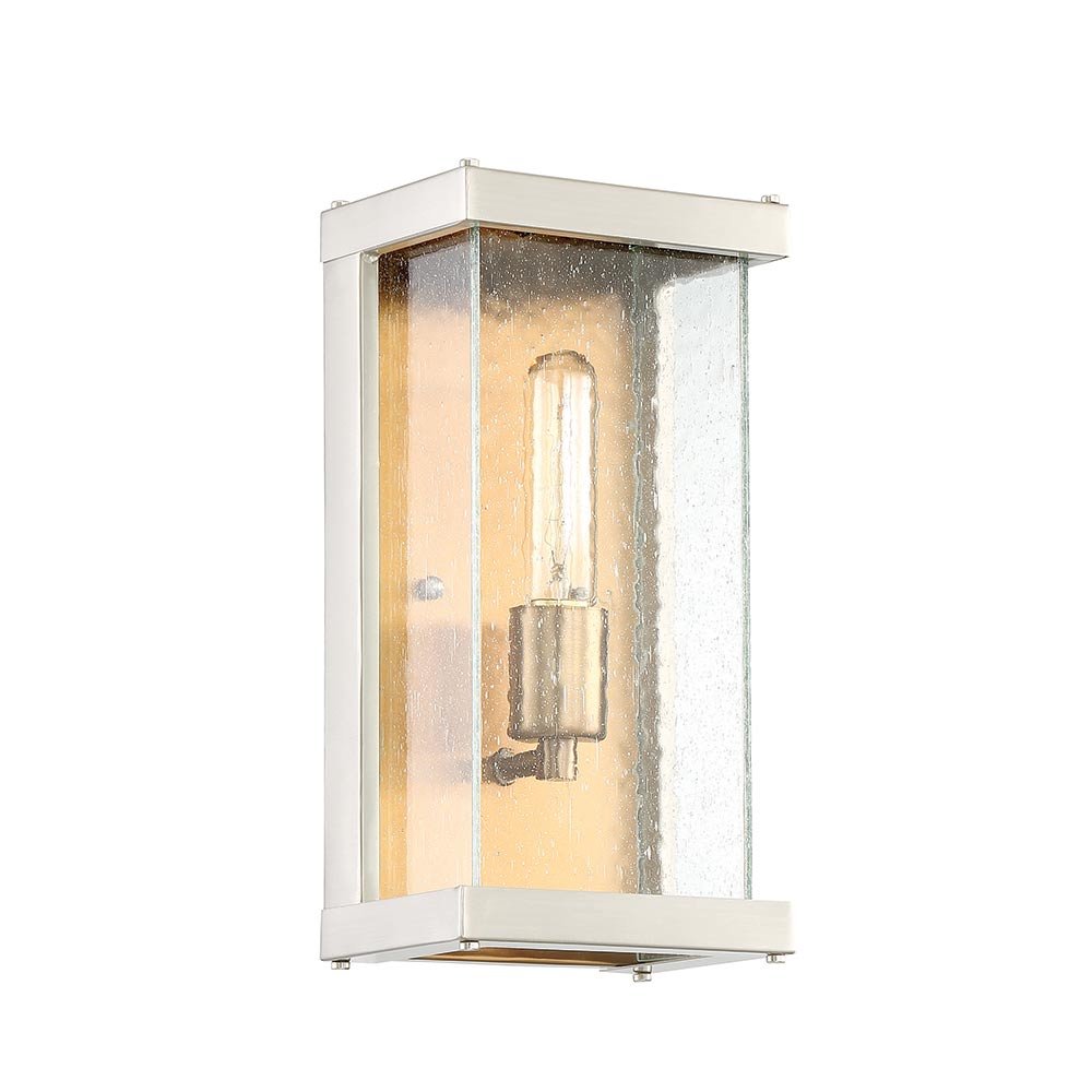 Craftmade 1 Light Small Wall Mount in Brushed Nickel/Patina Aged Brass with Clear Seeded Glass