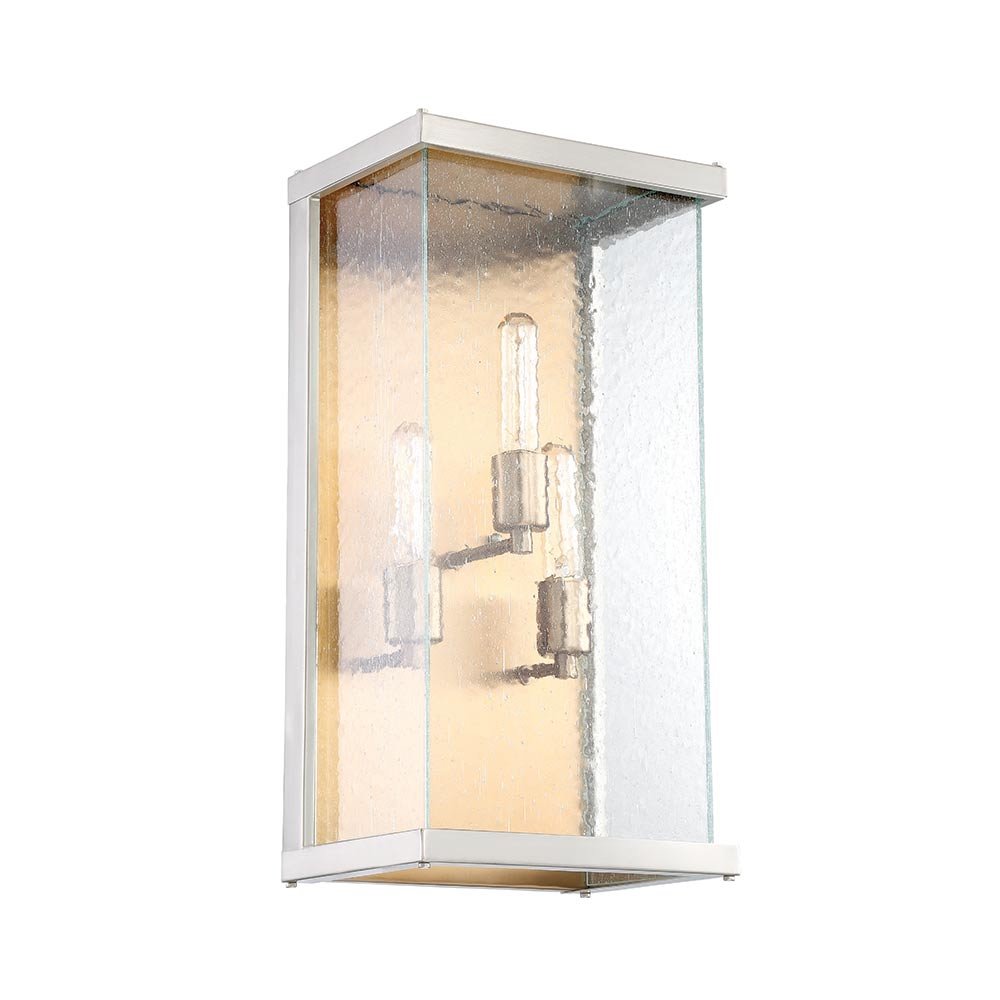 Craftmade 3 Light Large Wall Mount in Brushed Nickel/Patina Aged Brass with Clear Seeded Glass